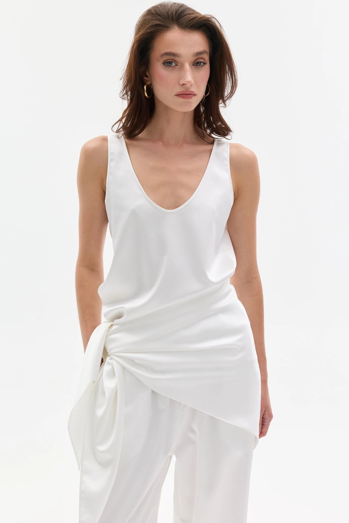 AFTERLIGHT BEYAZ SATEN TANK TOP