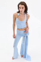 UNDONE HALTER YAKA BEBEK MAVİSİ LOGO DETAYLI ÜST