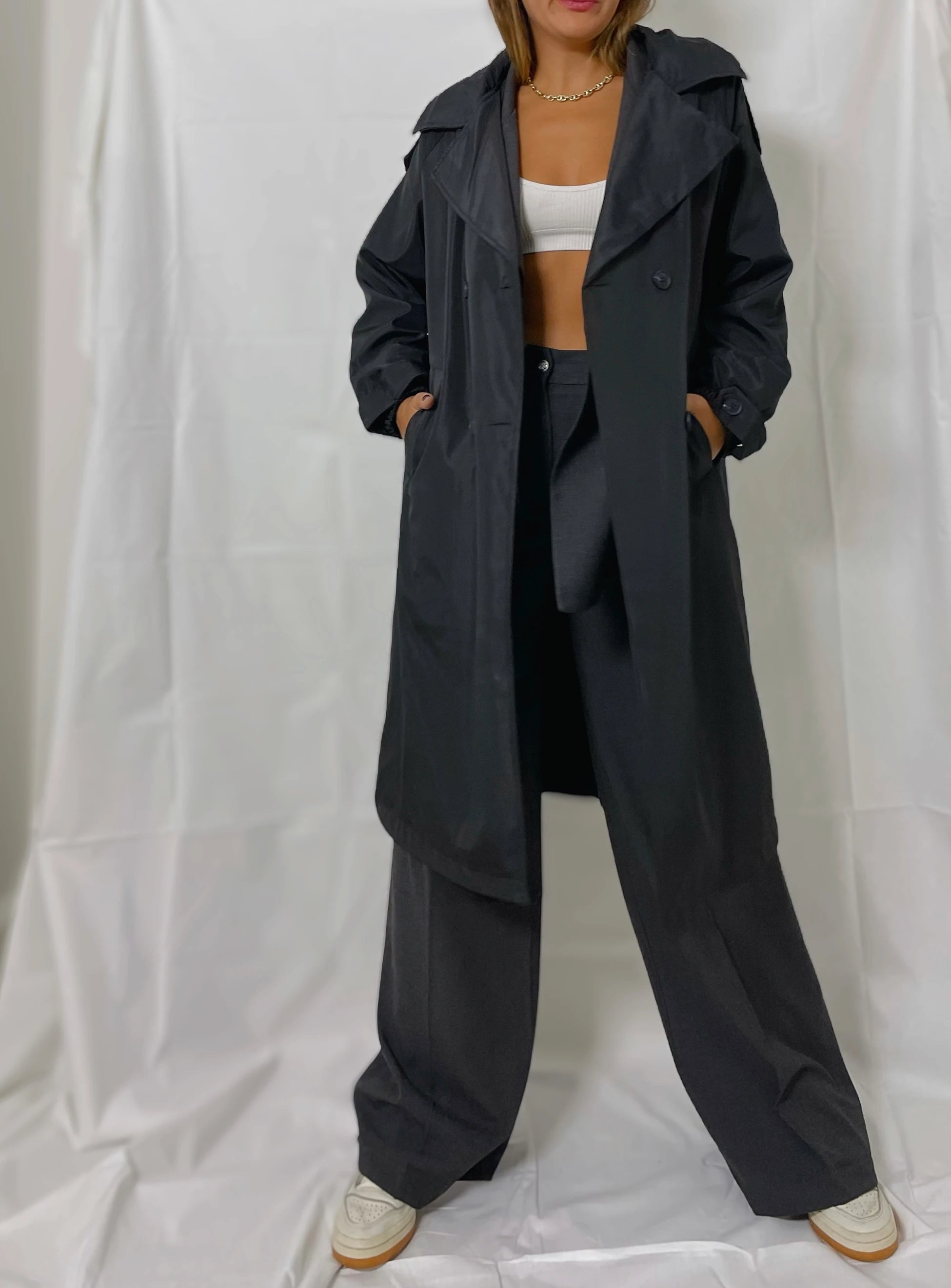 SİYAH KLASİK TRENCH COAT