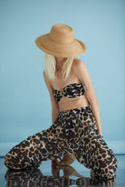 ROSE LEOPAR DESENLİ TÜL PLAJ PANTOLONU