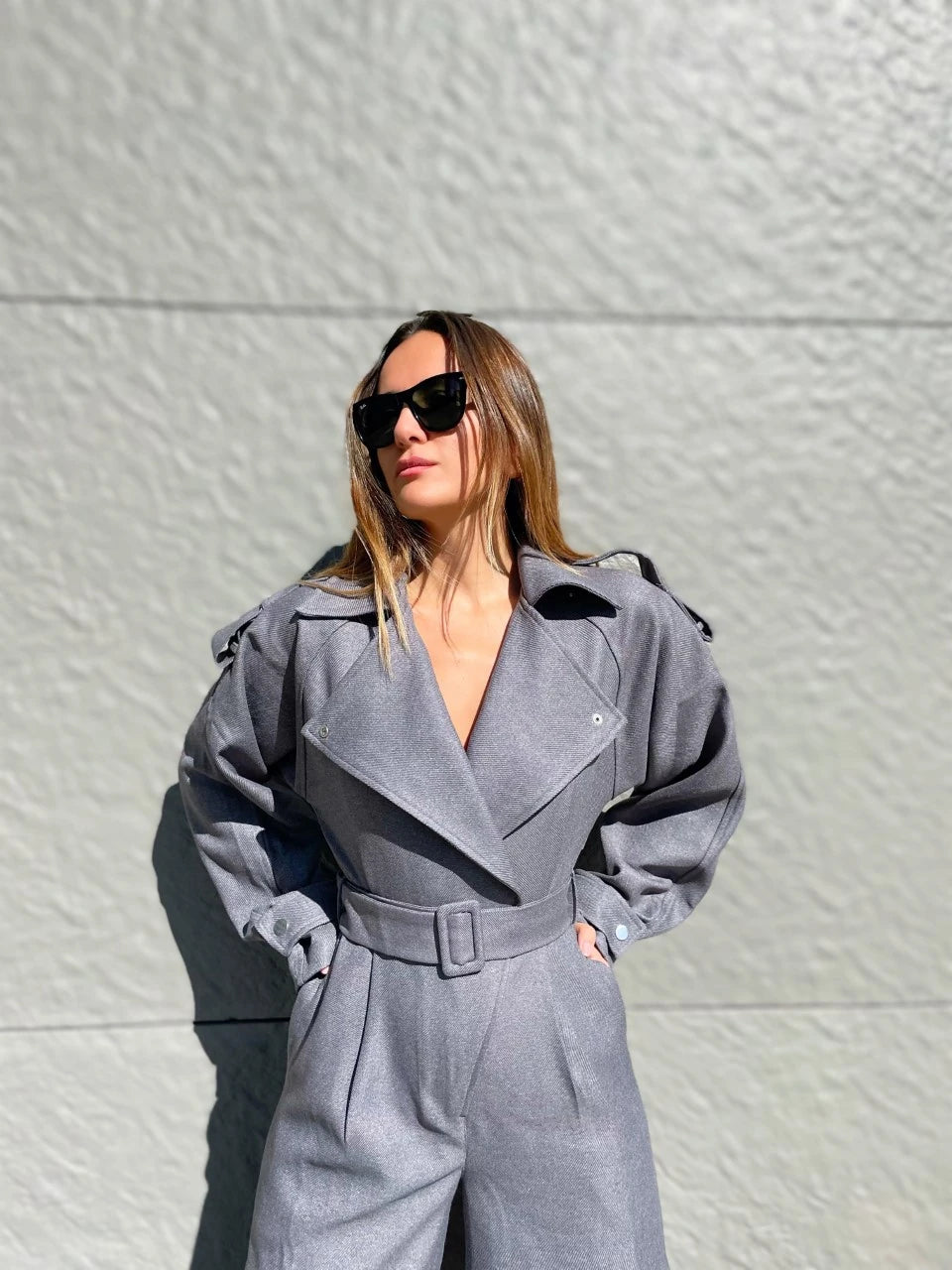 OVERSIZED TRENCH TULUM ANTRASİT