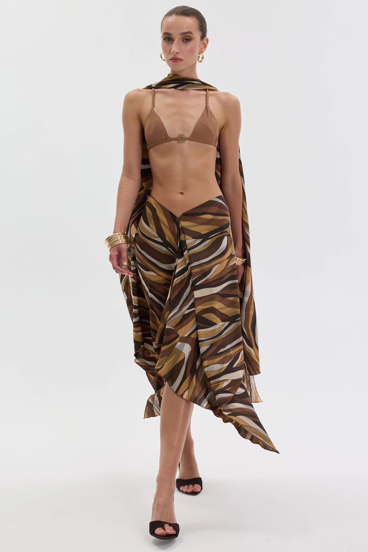 AURA ASİMETRİK DESENLİ ETEK