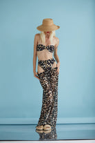 ROSE LEOPAR DESENLİ TÜL PLAJ PANTOLONU
