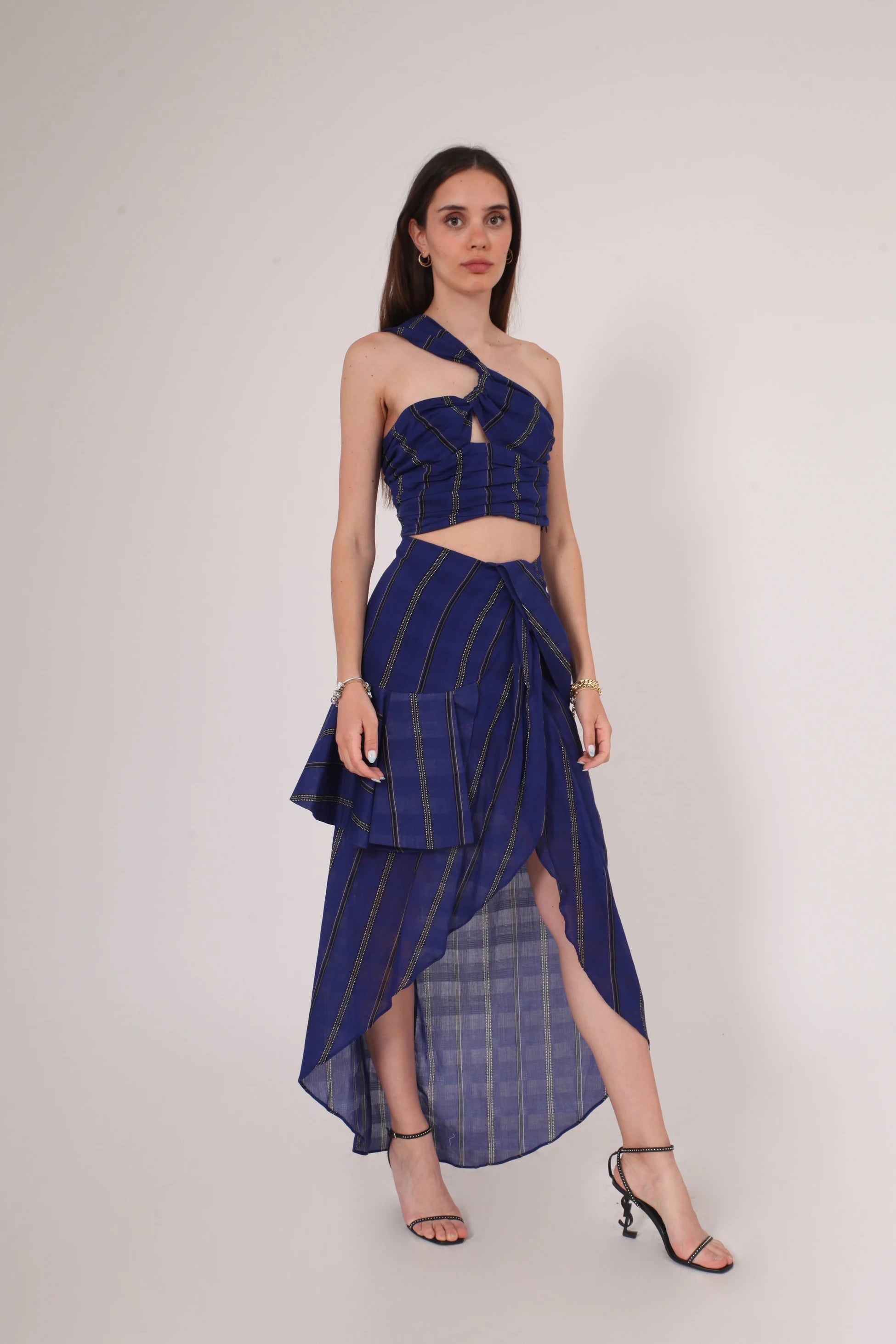 FLIRTY KETEN ÇİZGİLİ ETEK