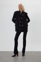 JACKIE EKTSRA OVERSIZED LACİVERT ÇİZGİLİ BLAZER CEKET
