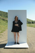 JACKIE EKSTRA OVERSIZE BLAZER CEKET & GIGI DÜŞÜK BEL PİLİLİ MİNİ ETEK TAKIM