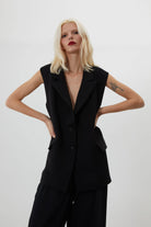 MUSE SİYAH OVERSIZE YELEK