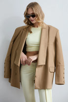 CLARE ÖZEL DİKİM OVERSIZE CAMEL BLAZER CEKET