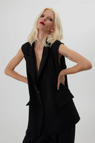 MUSE SİYAH OVERSIZE YELEK