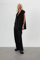MUSE SİYAH OVERSIZE YELEK