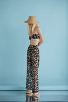 ROSE LEOPAR DESENLİ TÜL PLAJ PANTOLONU