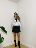 GIGI PLAID PİLELİ DÜŞÜK BEL MİNİ ETEK