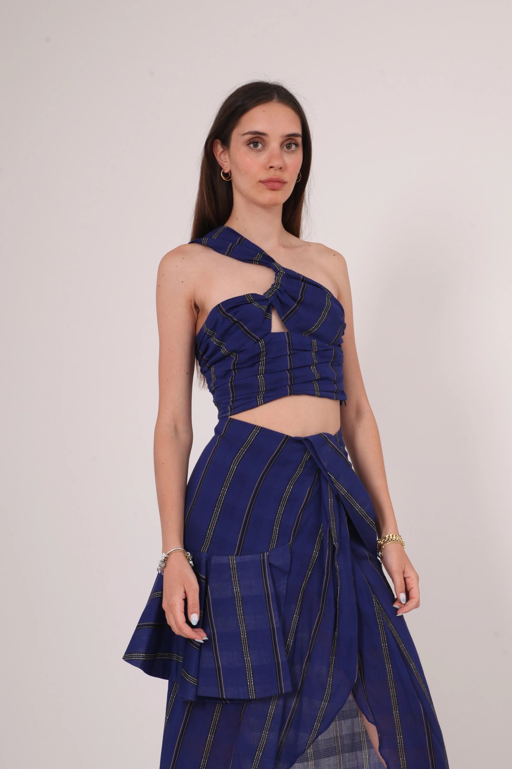 FLIRTY KETEN ÇİZGİLİ ETEK