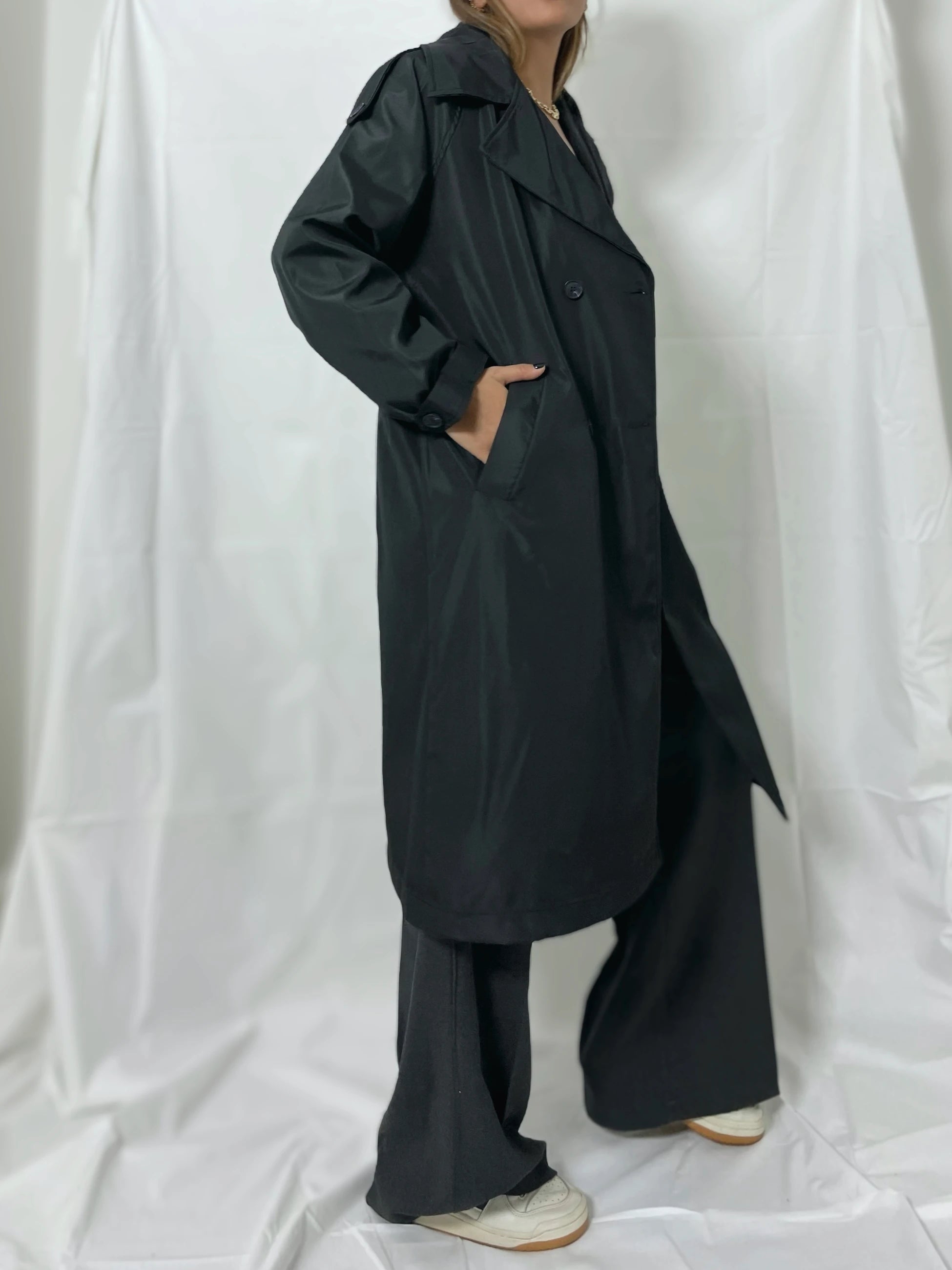 SİYAH KLASİK TRENCH COAT