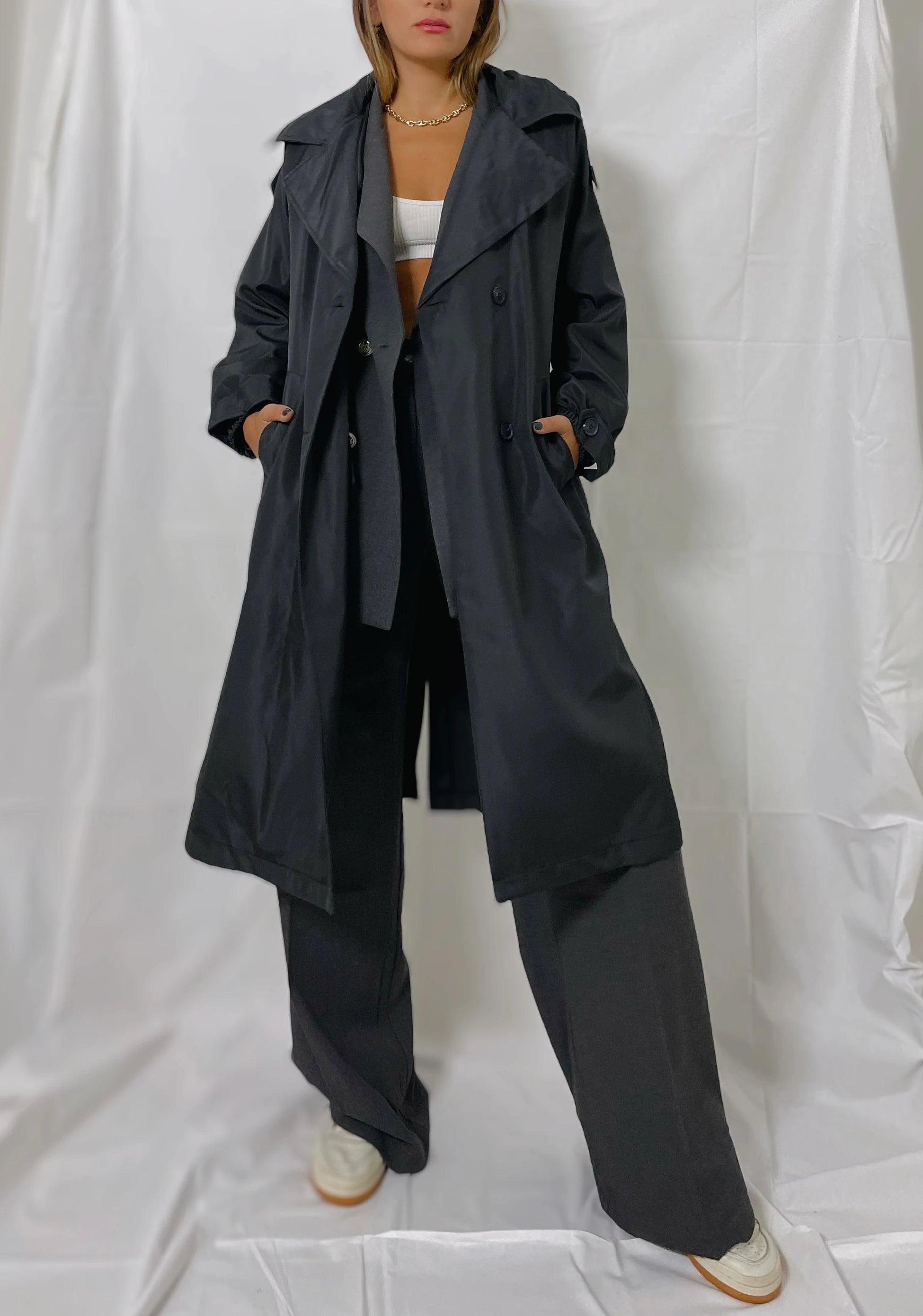 SİYAH KLASİK TRENCH COAT