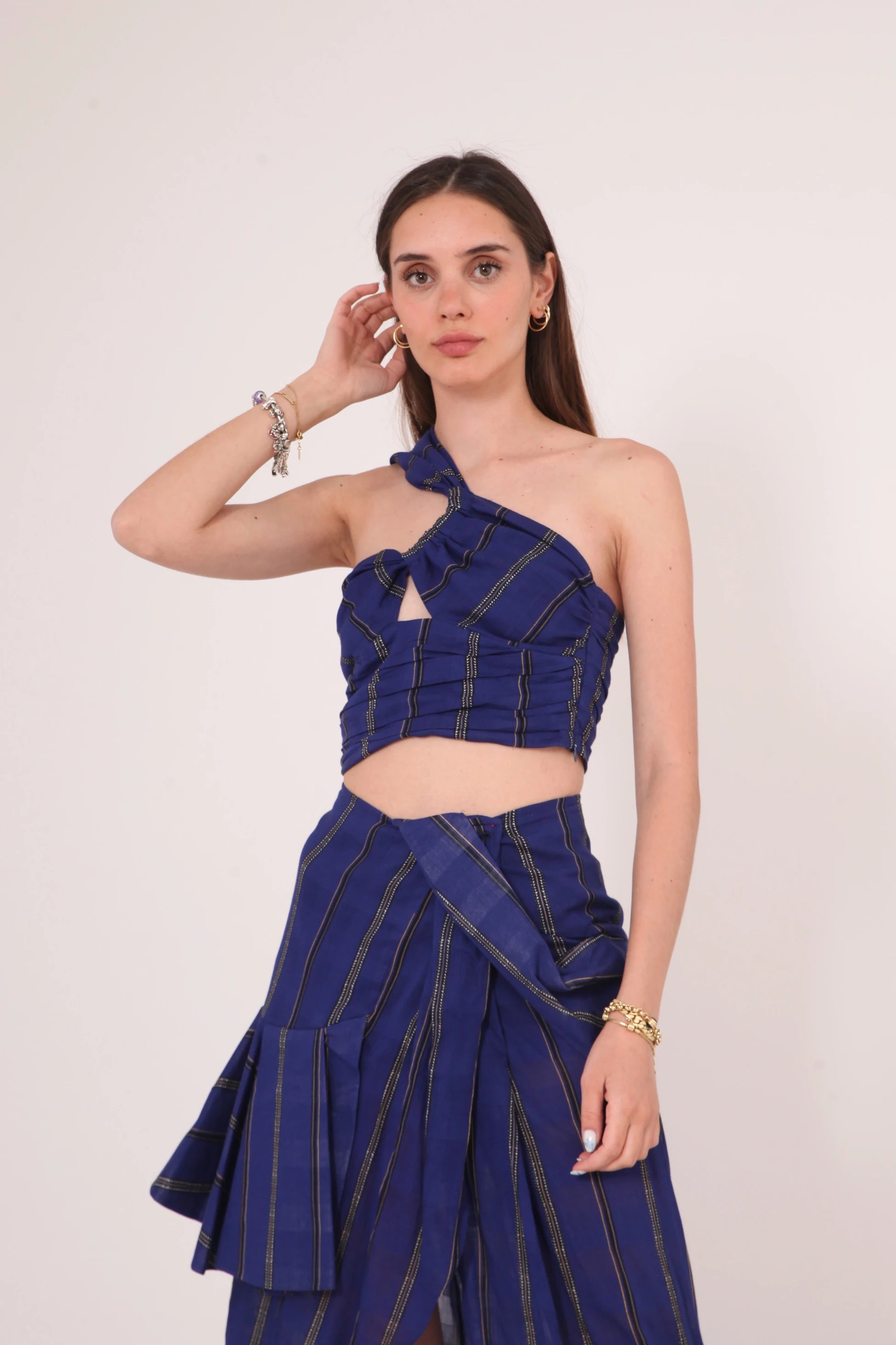 FLIRTY KETEN ÇİZGİLİ ETEK