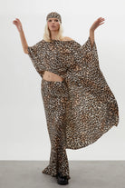 MOİ ASİMETRİK LEOPAR DESENLİ PANÇO