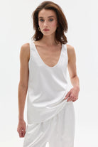 AFTERLIGHT BEYAZ SATEN TANK TOP