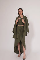 KLASİK OVERSIZED YEŞİL BLAZER CEKET