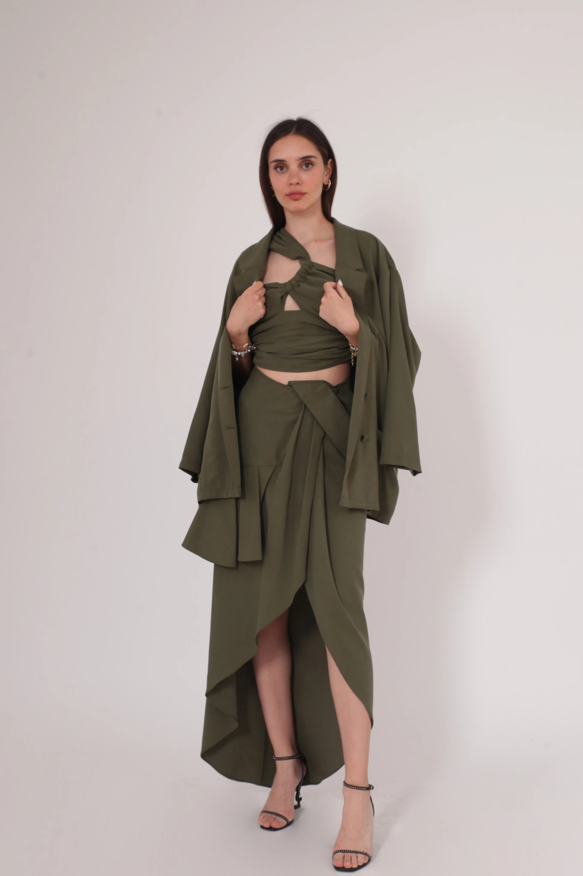 KLASİK OVERSIZED YEŞİL BLAZER CEKET